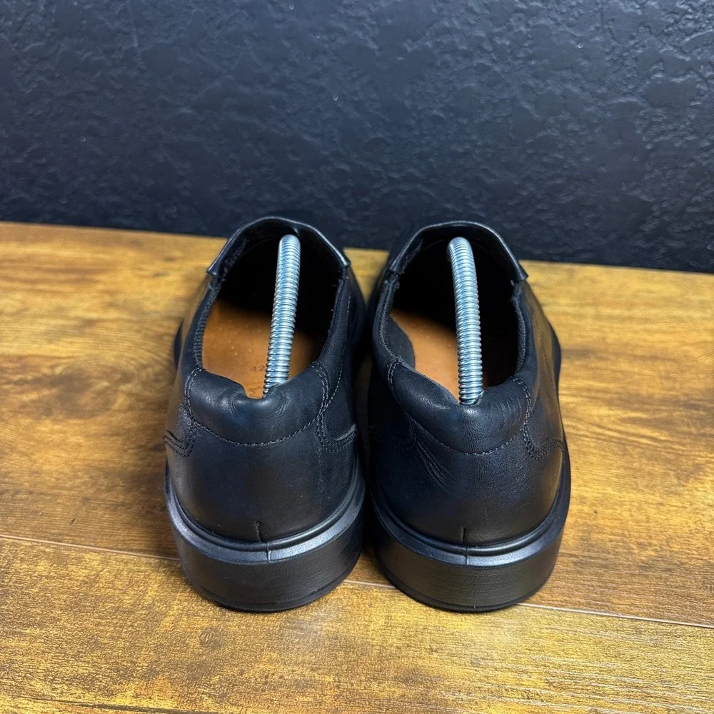 ECCO Helsinki Black Leather Bicycle Toe Slip On Loafers Mens Size 42 US 8-8.5